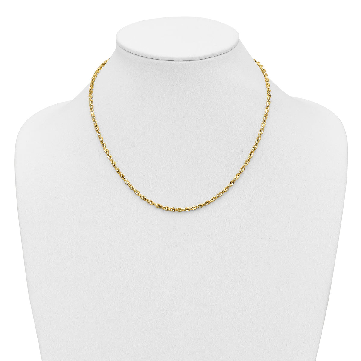 Cashmere Rope Necklace in 14K Yellow Gold, 2.95mm Diamond-Cut - Sophia Jewelers