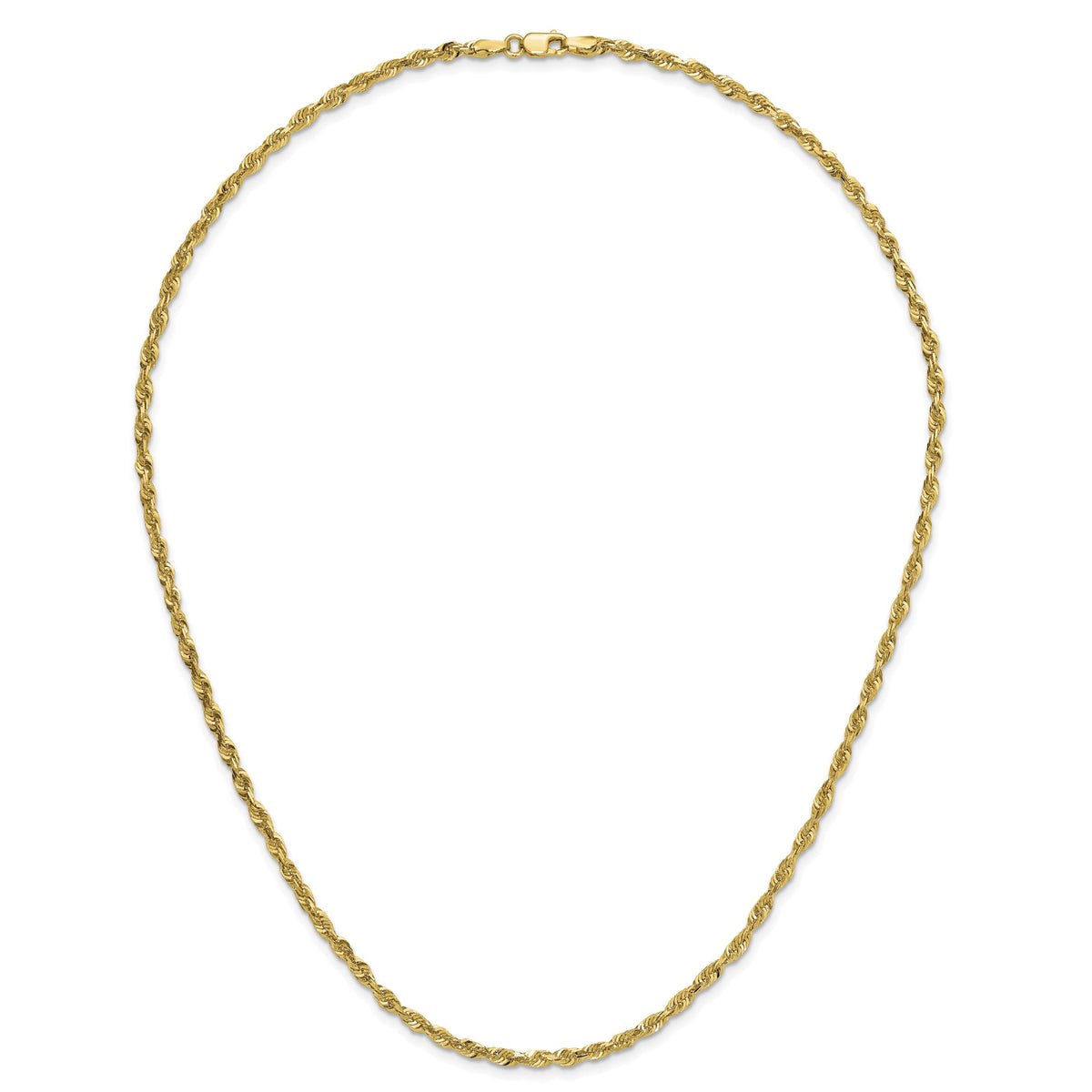 Cashmere Rope Necklace in 14K Yellow Gold, 2.95mm Diamond-Cut - Sophia Jewelers