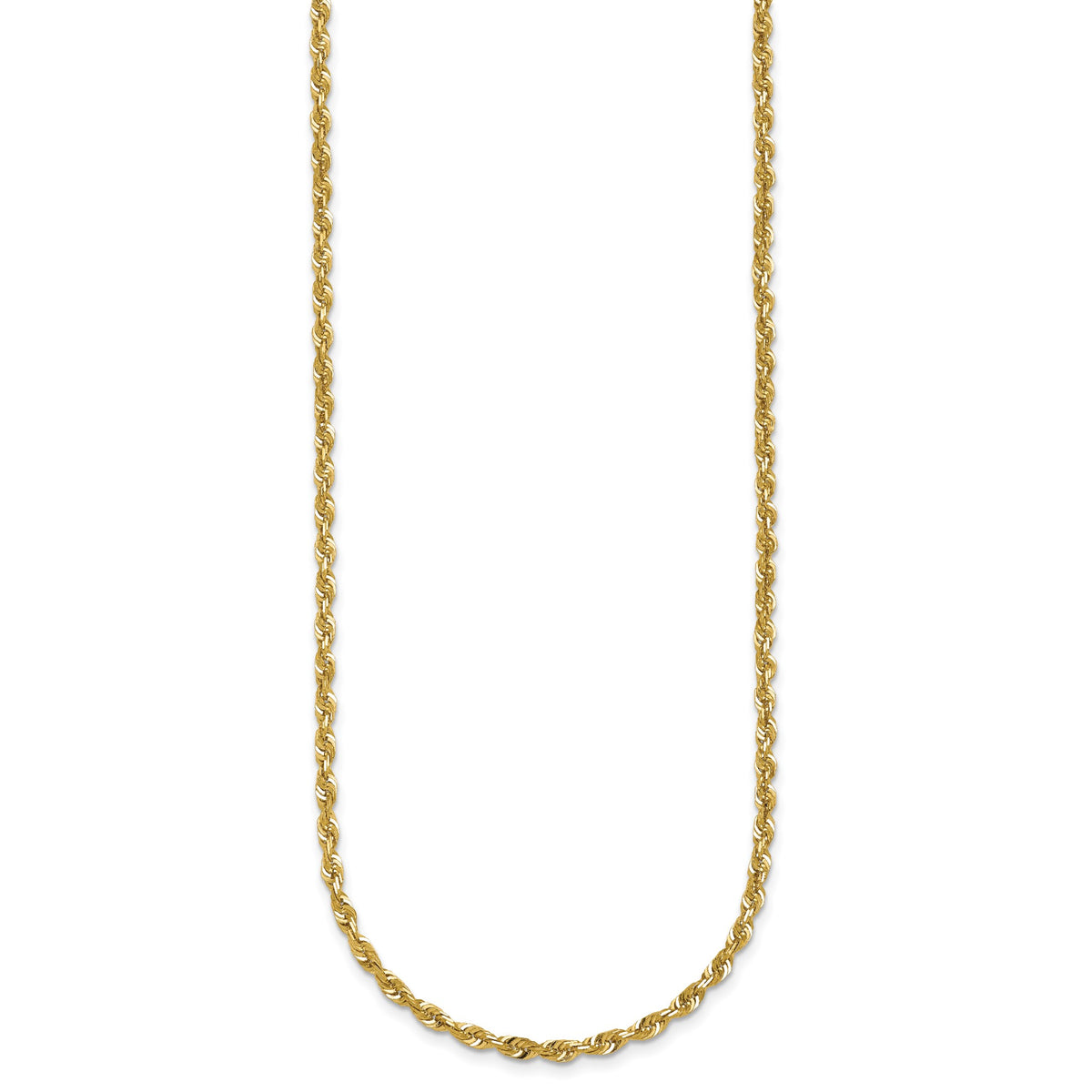Cashmere Rope Necklace in 14K Yellow Gold, 2.95mm Diamond-Cut - Sophia Jewelers