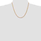 14K 20 inch 3mm Diamond-cut Rope with Lobster Clasp Chain