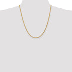 14K 22 inch 3mm Diamond-cut Rope with Lobster Clasp Chain