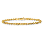 14K 8 inch 3mm Diamond-cut Rope with Lobster Clasp Chain