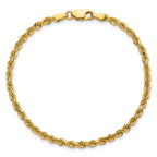 14K 8 inch 3mm Diamond-cut Rope with Lobster Clasp Chain