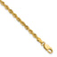 14K 9 inch 3mm Diamond-cut Rope with Lobster Clasp Chain