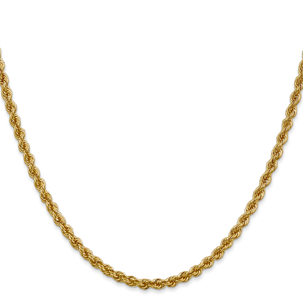 14K 36 inch 3mm Regular Rope with Lobster Clasp Chain