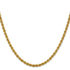 14K 36 inch 3mm Regular Rope with Lobster Clasp Chain