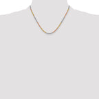 14K Tri-colored 18 inch 3mm Diamond-cut Rope with Lobster Clasp Chain