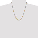 14k Tri-Color 3mm D/C Rope Chain