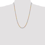 14K Tri-colored 24 inch 3mm Diamond-cut Rope with Lobster Clasp Chain