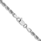 10K White Gold 3.0mm Rope Chain - view 3