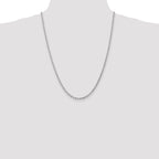 14K White Gold 24 inch 3mm Diamond-cut Rope with Lobster Clasp Chain