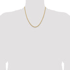 14K 20 inch 3.25mm Diamond-cut Rope with Lobster Clasp Chain
