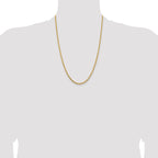 14K 24 inch 3.25mm Diamond-cut Rope with Lobster Clasp Chain