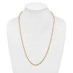 14K 26 inch 3.25mm Diamond-cut Rope with Lobster Clasp Chain