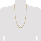14K 28 inch 3.25mm Diamond-cut Rope with Lobster Clasp Chain