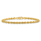 14K 9 inch 3.25mm Diamond-cut Rope with Lobster Clasp Chain