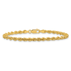 14K 9 inch 3.25mm Diamond-cut Rope with Lobster Clasp Chain