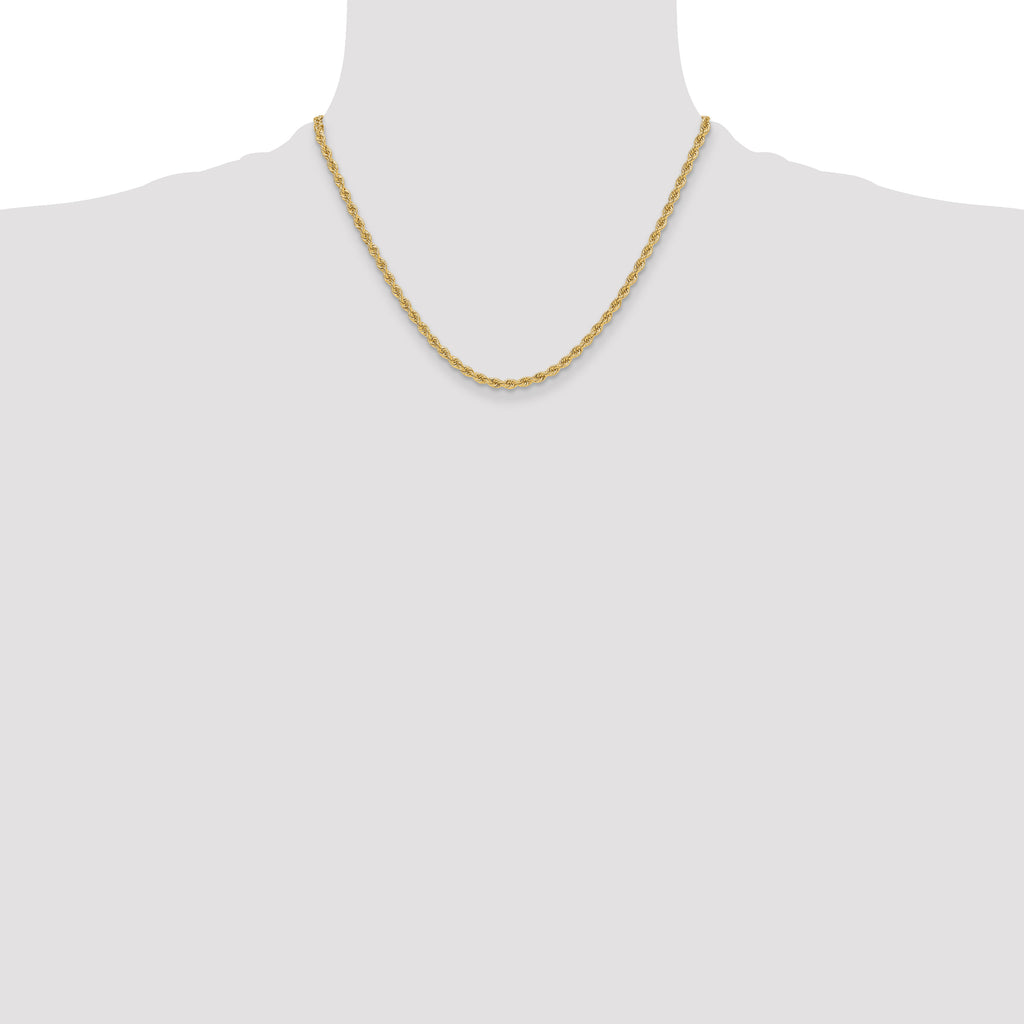 14k 3.3mm Regular Rope Chain