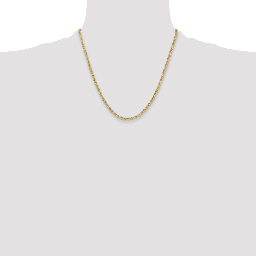 14k 3.3mm Regular Rope Chain