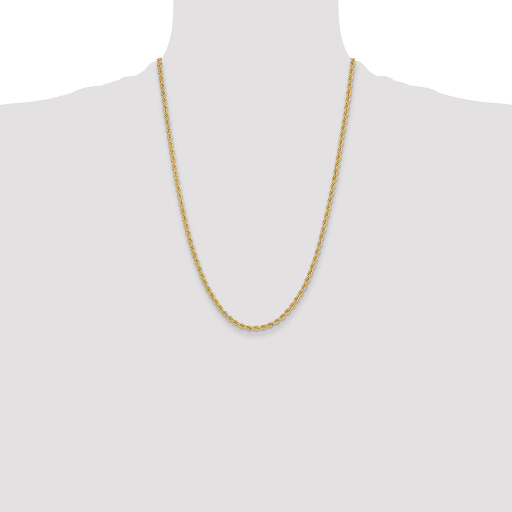 14k 3.3mm Regular Rope Chain