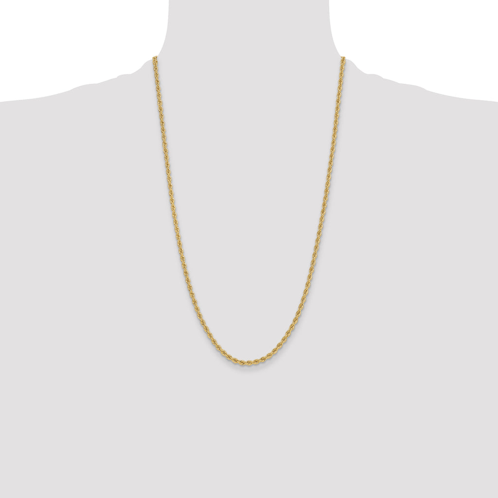 14k 3.3mm Regular Rope Chain