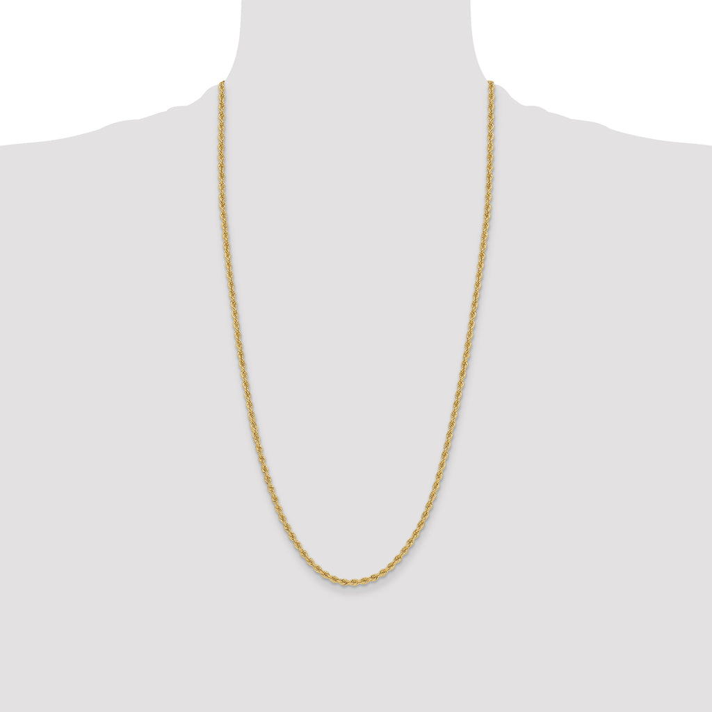 14k 3.3mm Regular Rope Chain