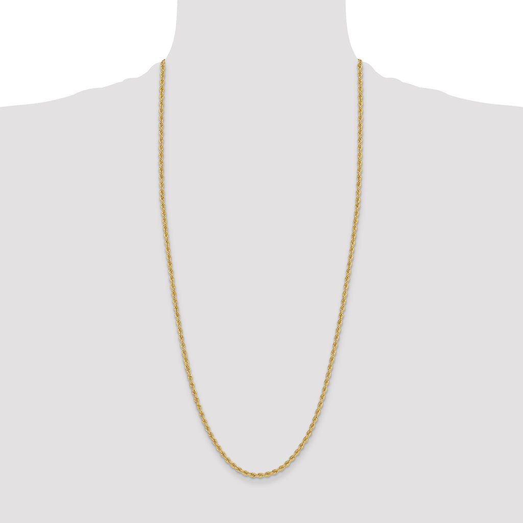 14k 3.3mm Regular Rope Chain