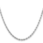 10K White Gold 3.25mm Rope Chain Necklace - view 2