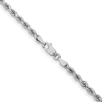 10k White Gold 3.25mm Diamond-cut Rope Chain