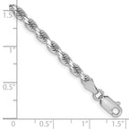 10k White Gold 3.25mm Diamond-cut Rope Chain