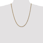 14K 24 inch 3.5mm Diamond-cut Rope with Lobster Clasp Chain