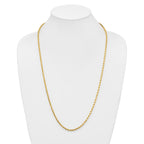 14K 28 inch 3.5mm Diamond-cut Rope with Lobster Clasp Chain