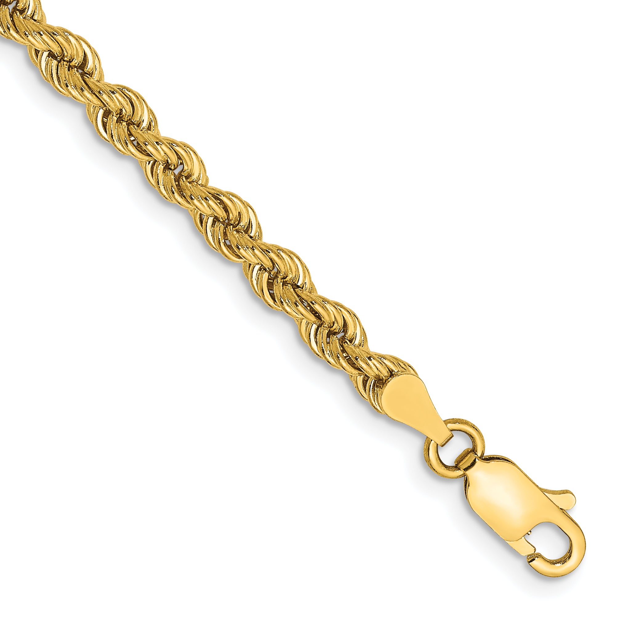 14K 8 inch 3.65mm Regular Rope with Lobster Clasp Chain Main image