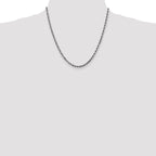 10K White Gold 3.5mm Rope Chain - view 4