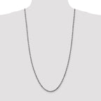 10K White Gold 3.5mm Rope Chain - view 4
