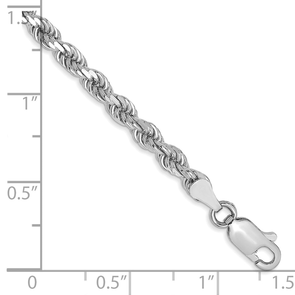 10k White Gold 3.5mm Diamond-cut Rope Chain