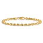 14K 8 inch 3.5mm Diamond-cut Rope with Lobster Clasp Chain