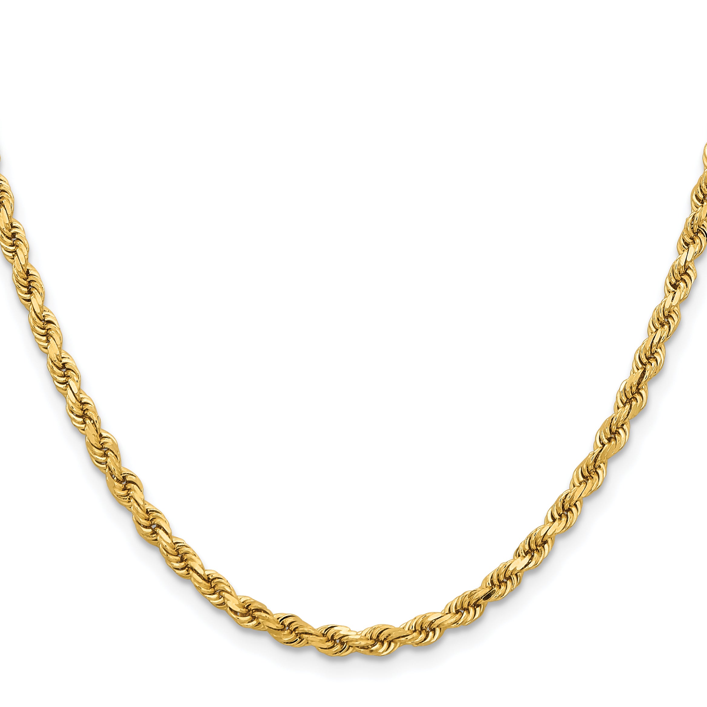 14K 30 inch 3.75mm Diamond-cut Rope with Lobster Clasp Chain