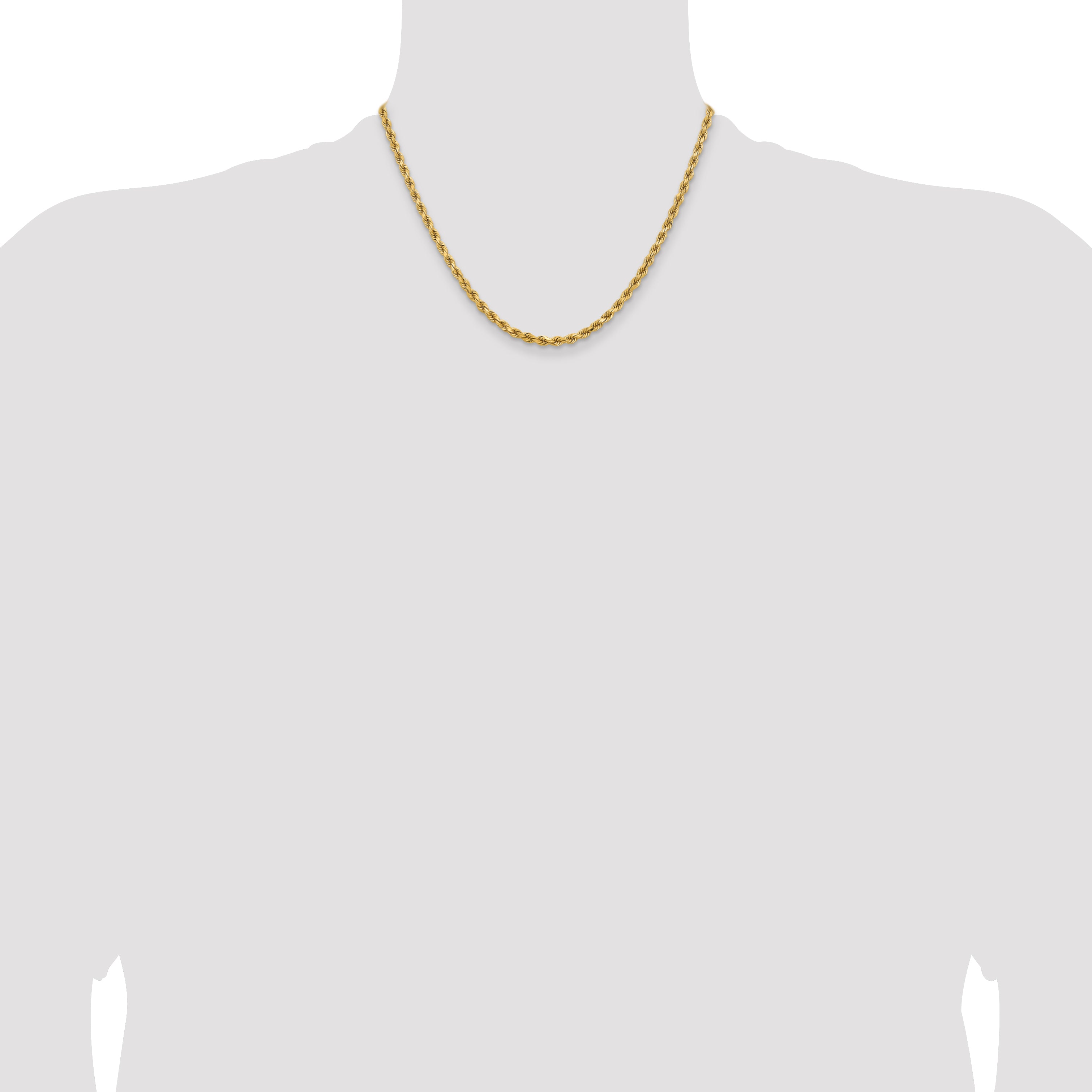 14K 18 inch 3.75mm Diamond-cut Rope with Lobster Clasp Chain