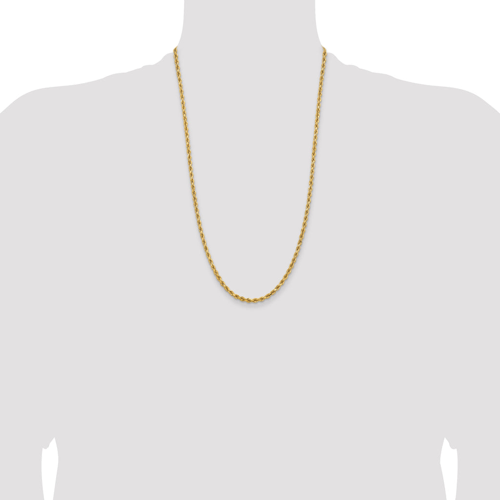 14K 26 inch 3.75mm Diamond-cut Rope with Lobster Clasp Chain