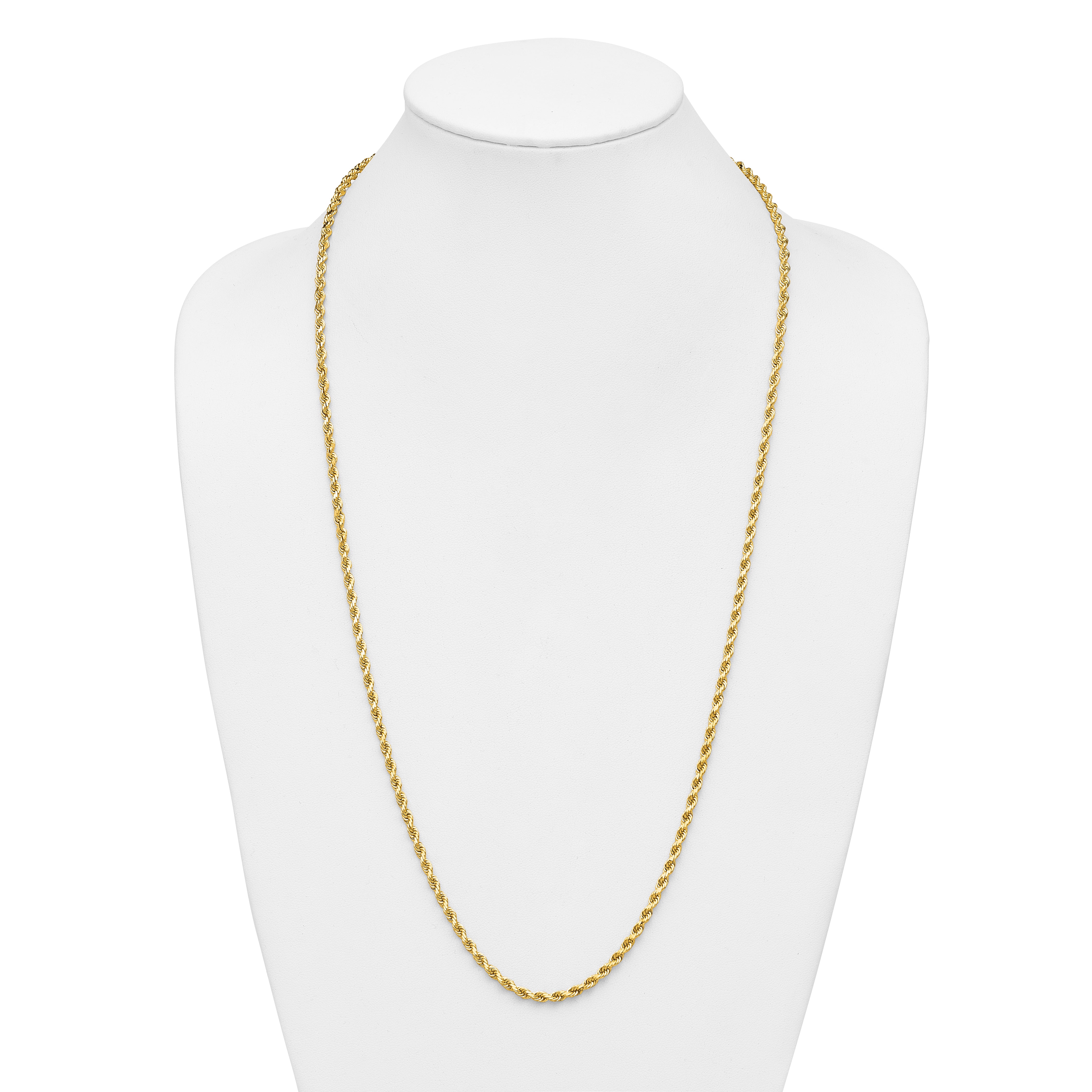 14K 30 inch 3.75mm Diamond-cut Rope with Lobster Clasp Chain