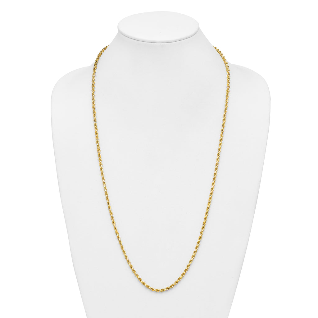 14K 30 inch 3.75mm Diamond-cut Rope with Lobster Clasp Chain