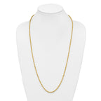14K 30 inch 3.75mm Diamond-cut Rope with Lobster Clasp Chain