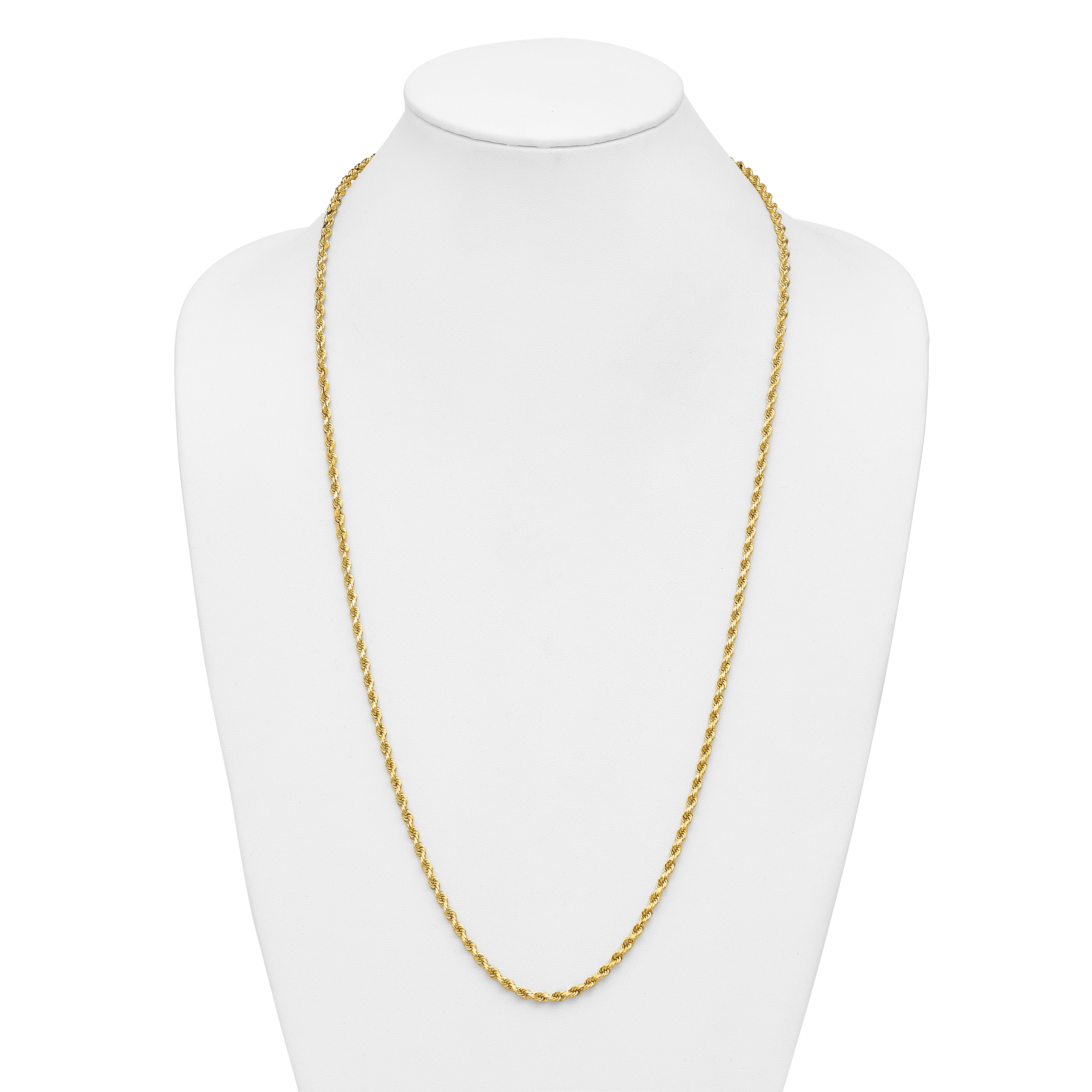 14K 30 inch 3.75mm Diamond-cut Rope with Lobster Clasp Chain