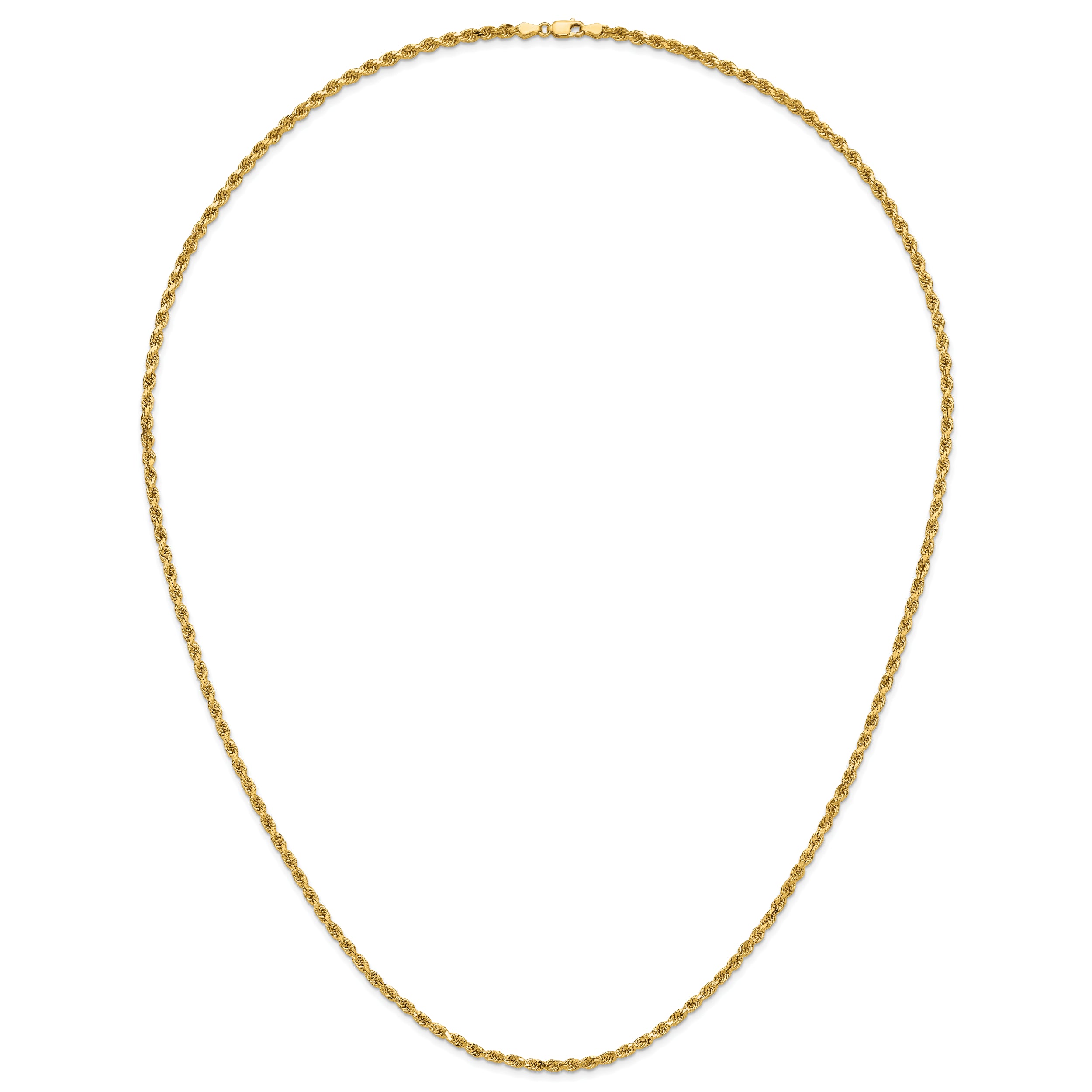 14K 30 inch 3.75mm Diamond-cut Rope with Lobster Clasp Chain