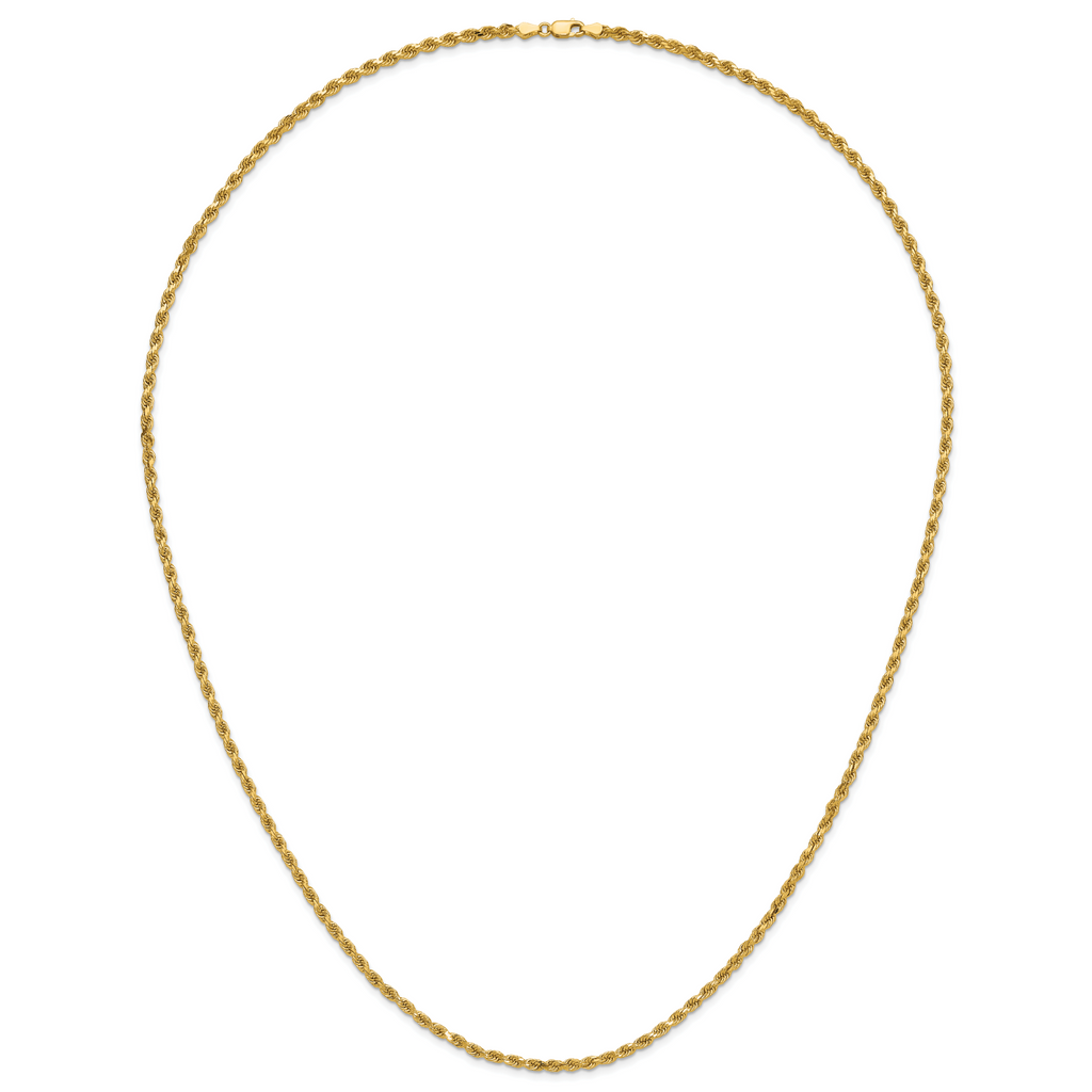 14K 30 inch 3.75mm Diamond-cut Rope with Lobster Clasp Chain