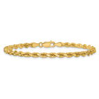 14K 9 inch 3.75mm Diamond-cut Rope with Lobster Clasp Chain