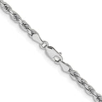 14K White Gold 30 inch 3.75mm Diamond-cut Rope with Lobster Clasp Chain