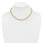 14K 16 inch 4mm Diamond-cut Rope with Lobster Clasp Chain