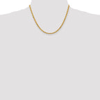 14K 18 inch 4mm Diamond-cut Rope with Lobster Clasp Chain